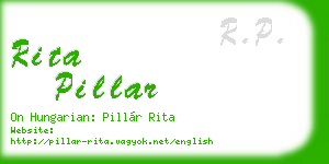 rita pillar business card